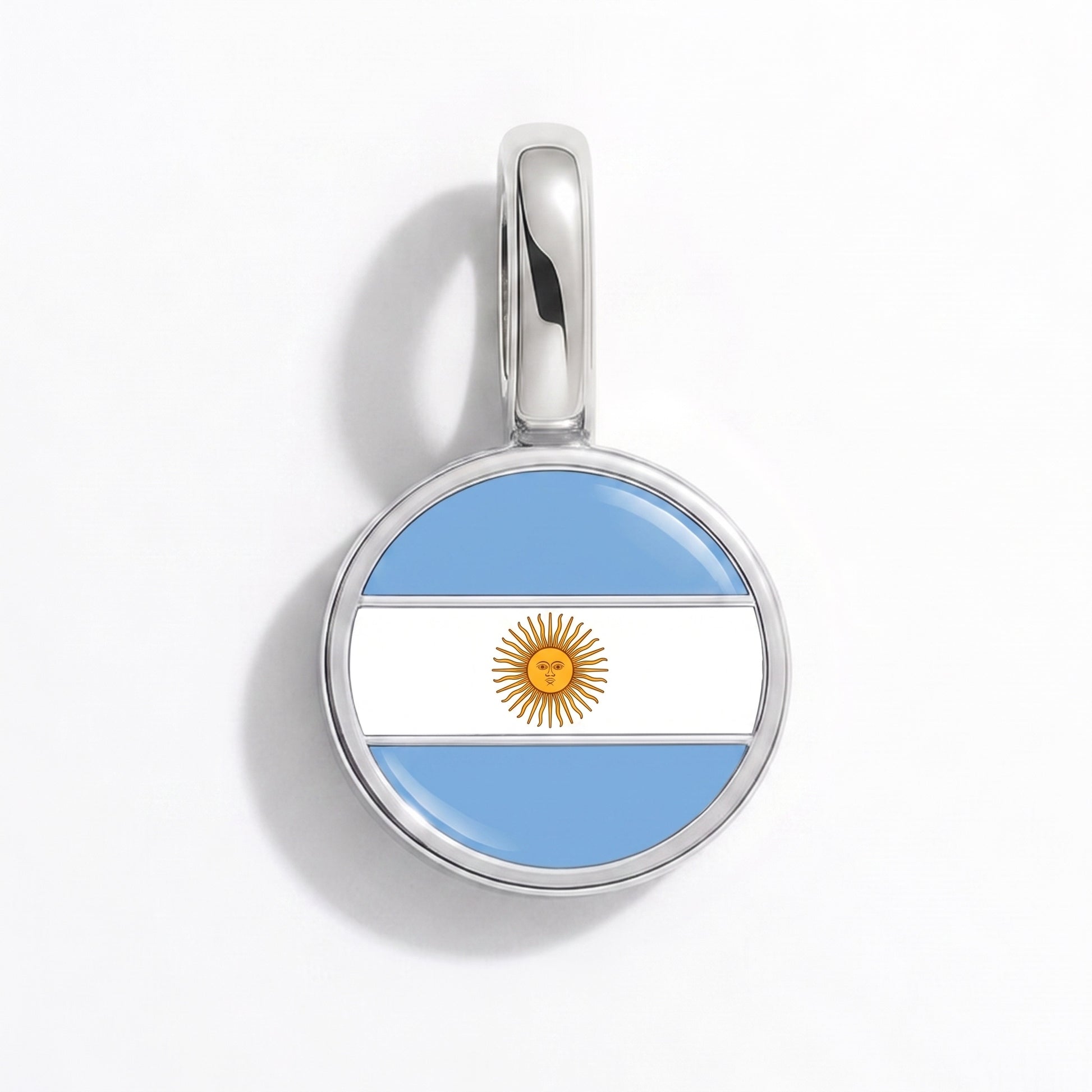 Flaggcharm Argentina – rund silver