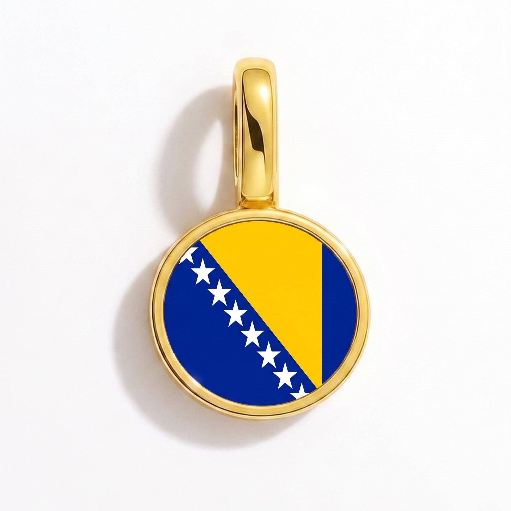 Flaggcharm Bosnien och Hercegovina – rektangulär guld
