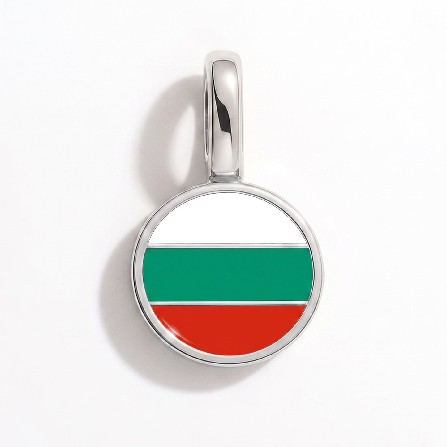 Flaggcharm Bulgarien – rund silver