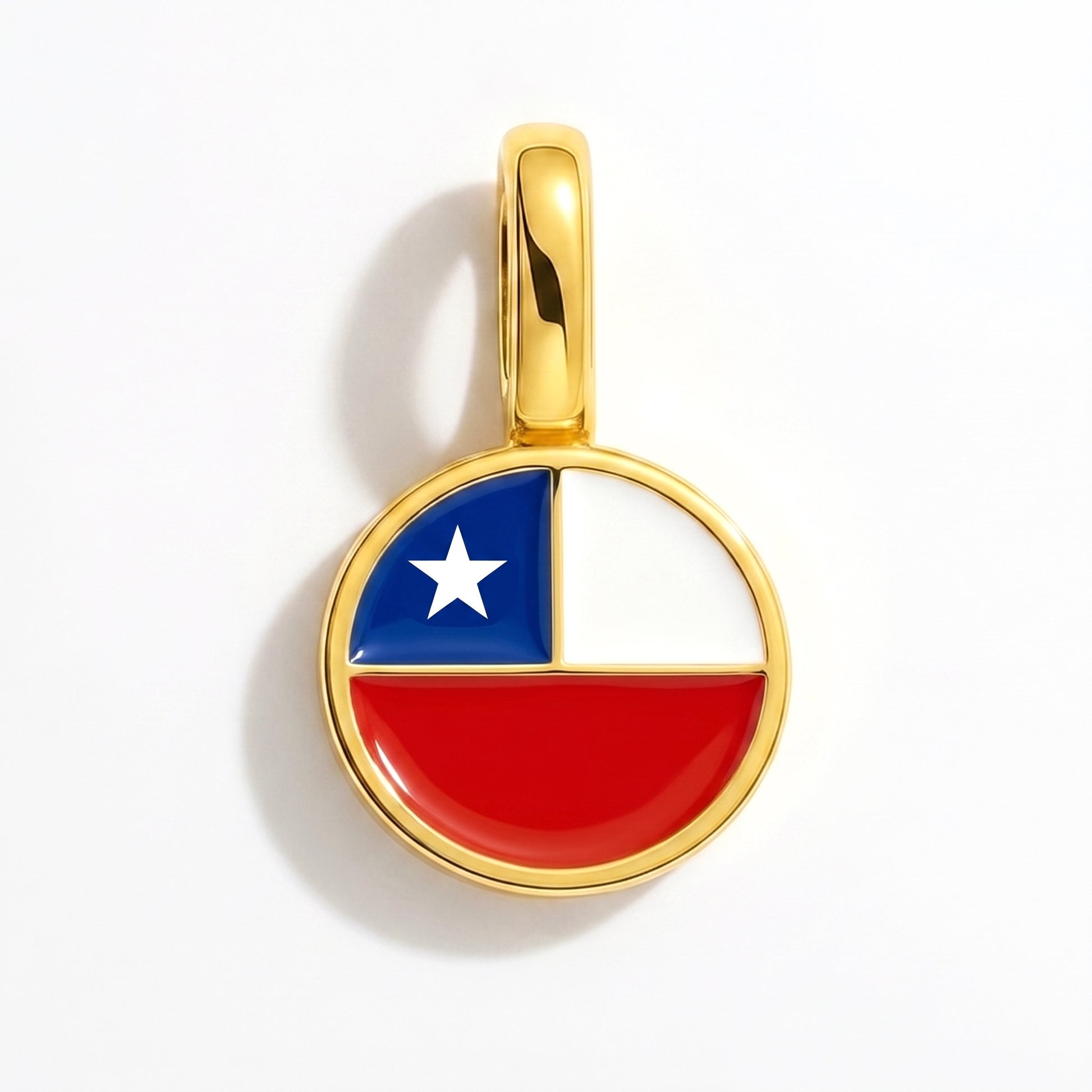Flaggcharm Chile – rund guld