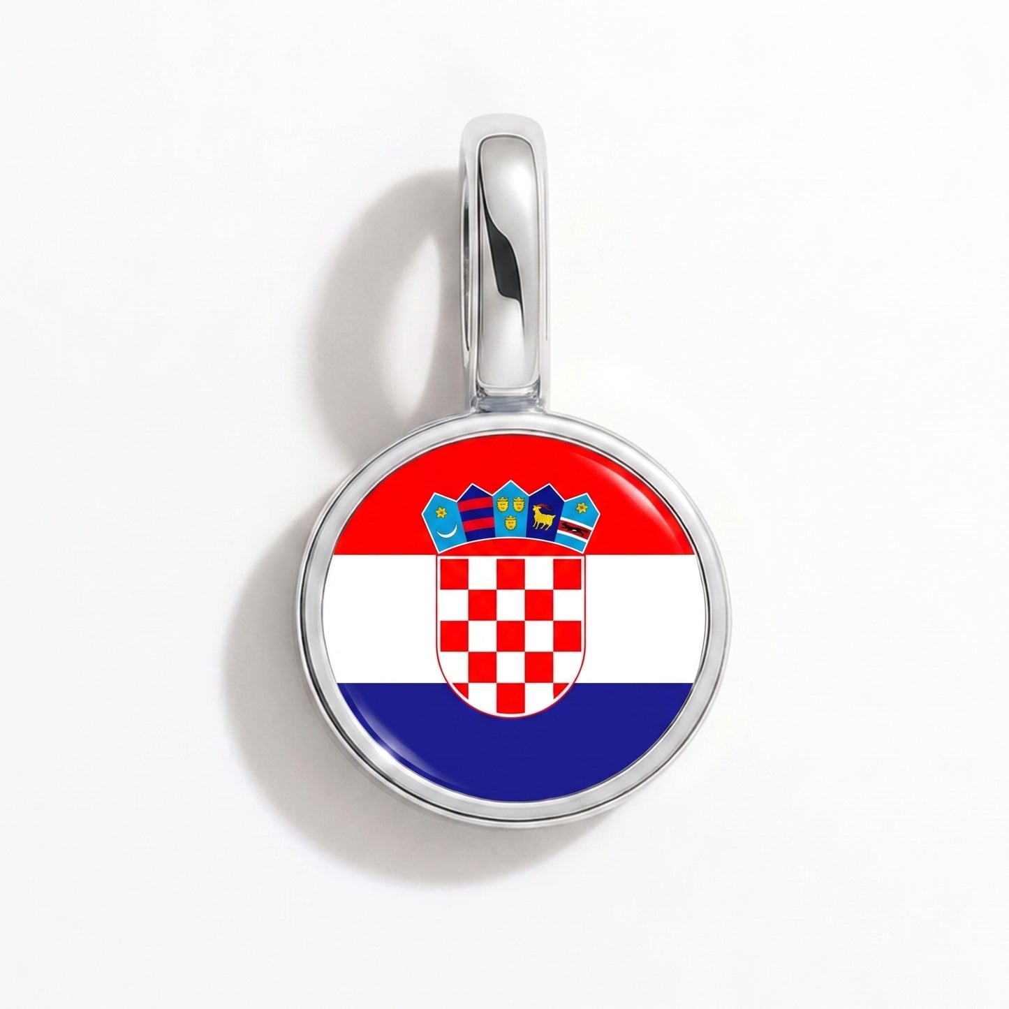Flaggcharm Kroatien – rund silver