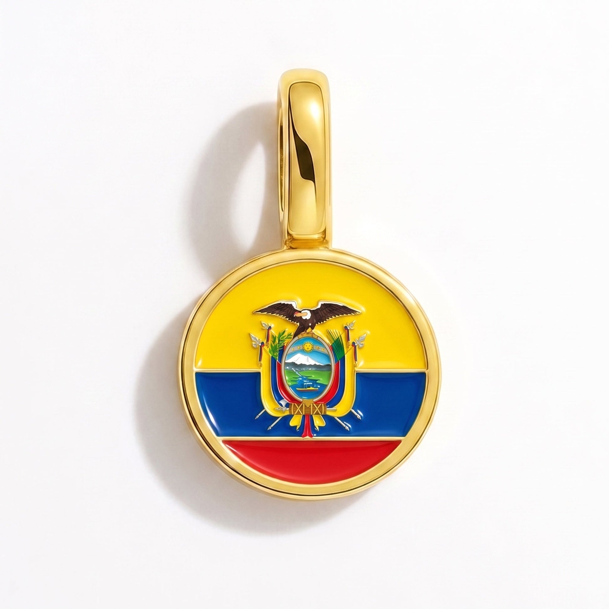 Flaggcharm Ecuador – rektangulär guld