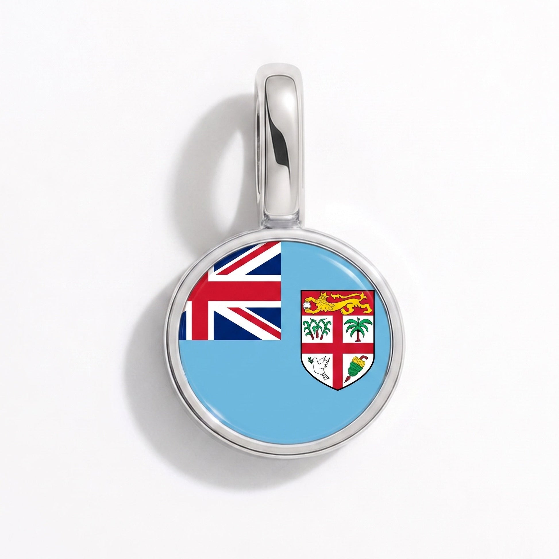 Flaggcharm Fiji – rektangulär silver