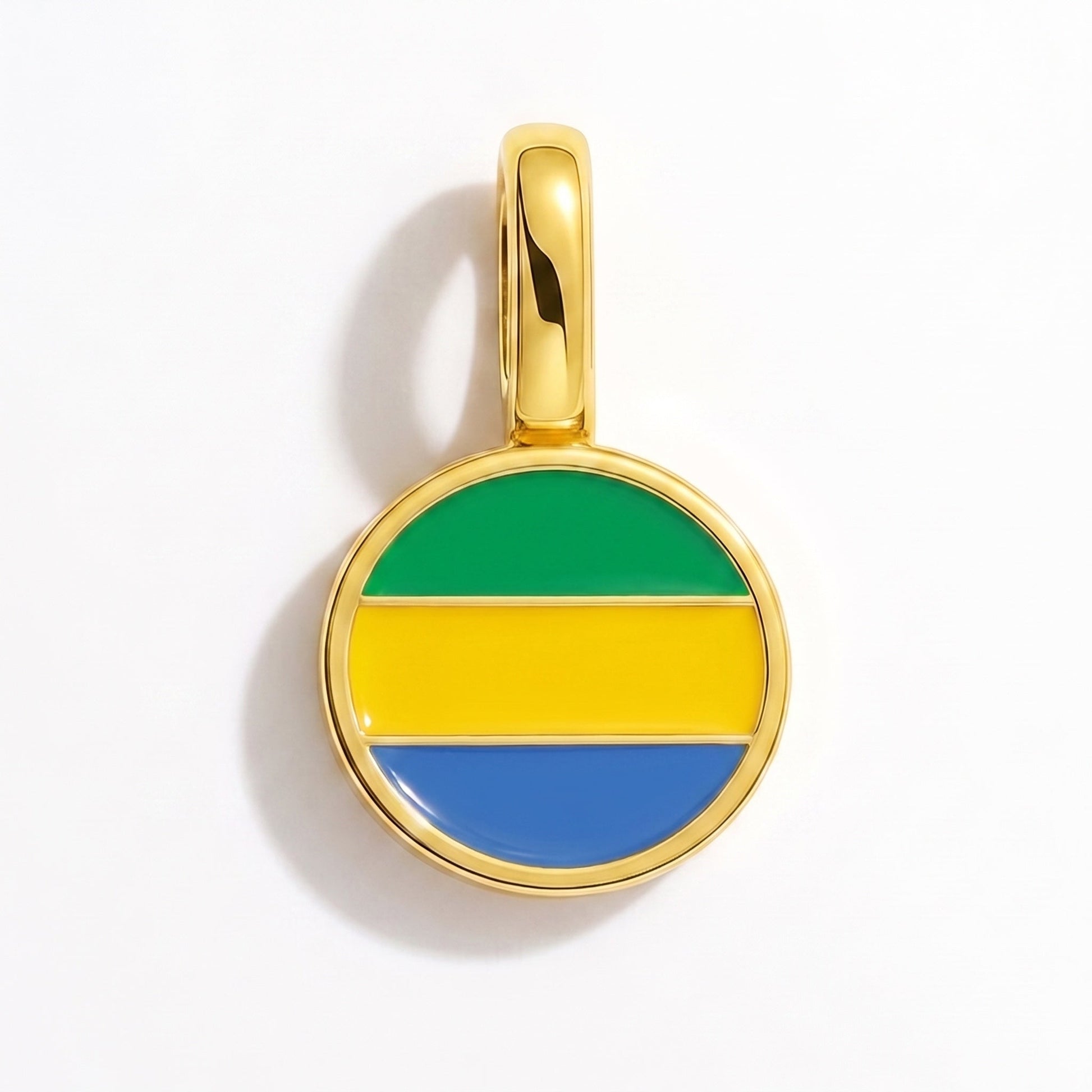 Flaggcharm Gabon – rektangulär guld