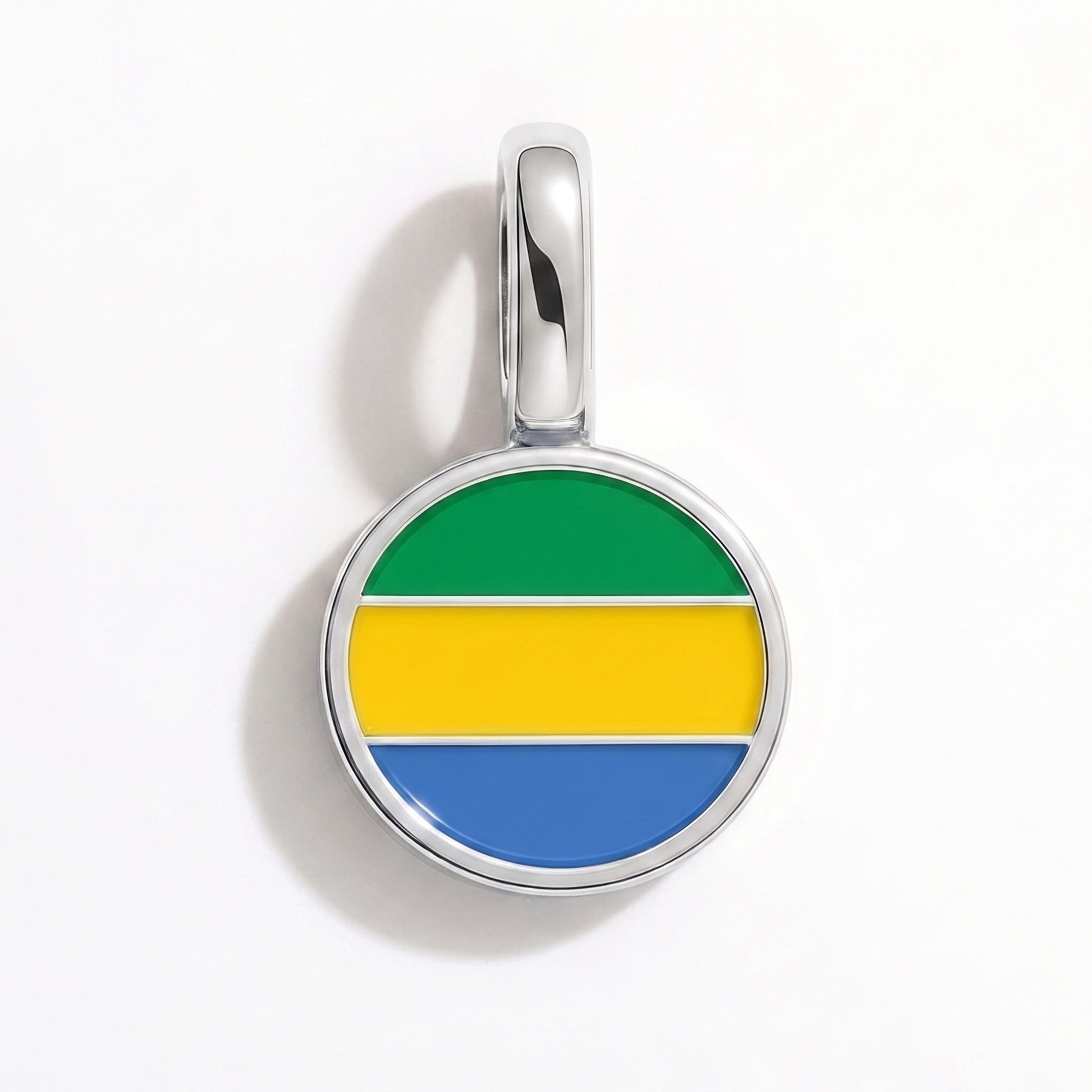 Flaggcharm Gabon – rektangulär silver
