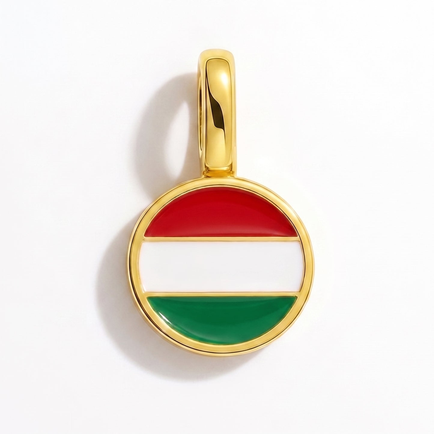 Flaggcharm Ungern – rund guld