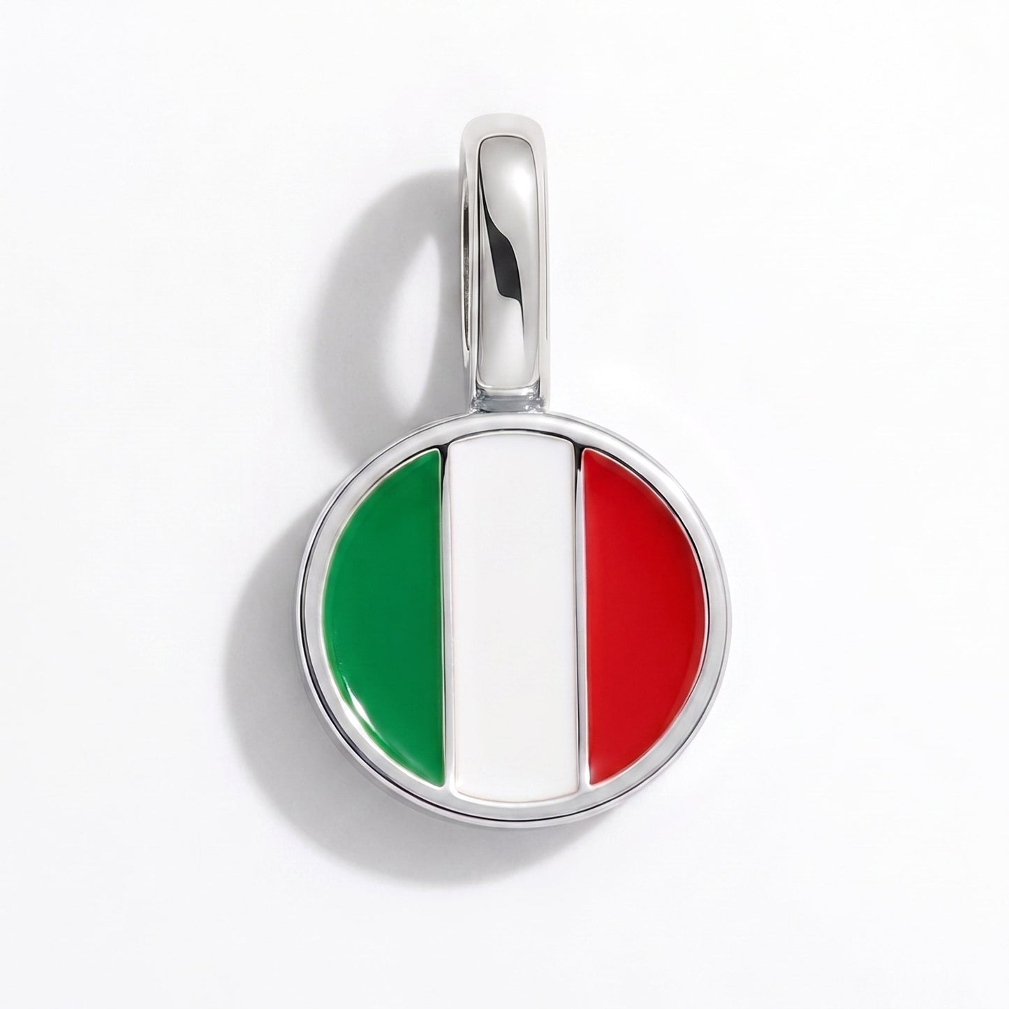 Flaggcharm Italien – rektangulär silver