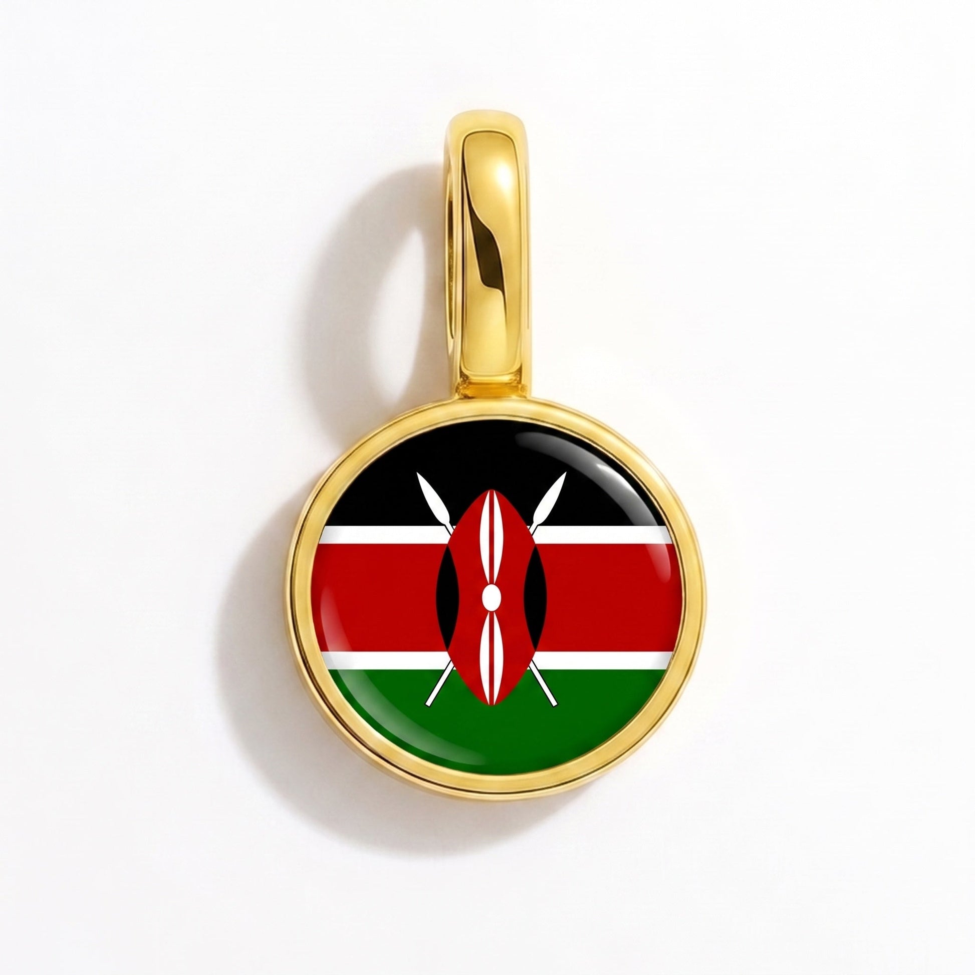 Flaggcharm Kenya – rektangulär guld