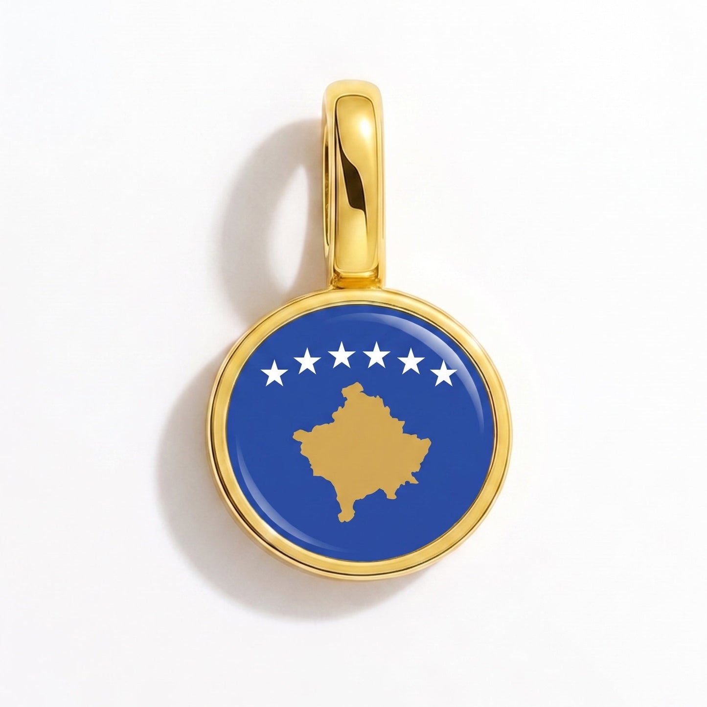 Flaggcharm Kosovo – rektangulär guld