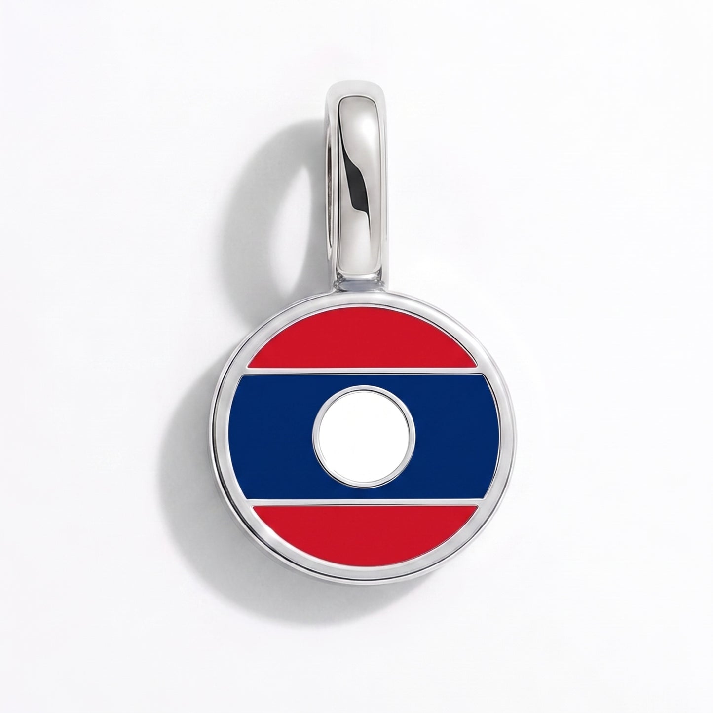 Flaggcharm Laos – rund silver