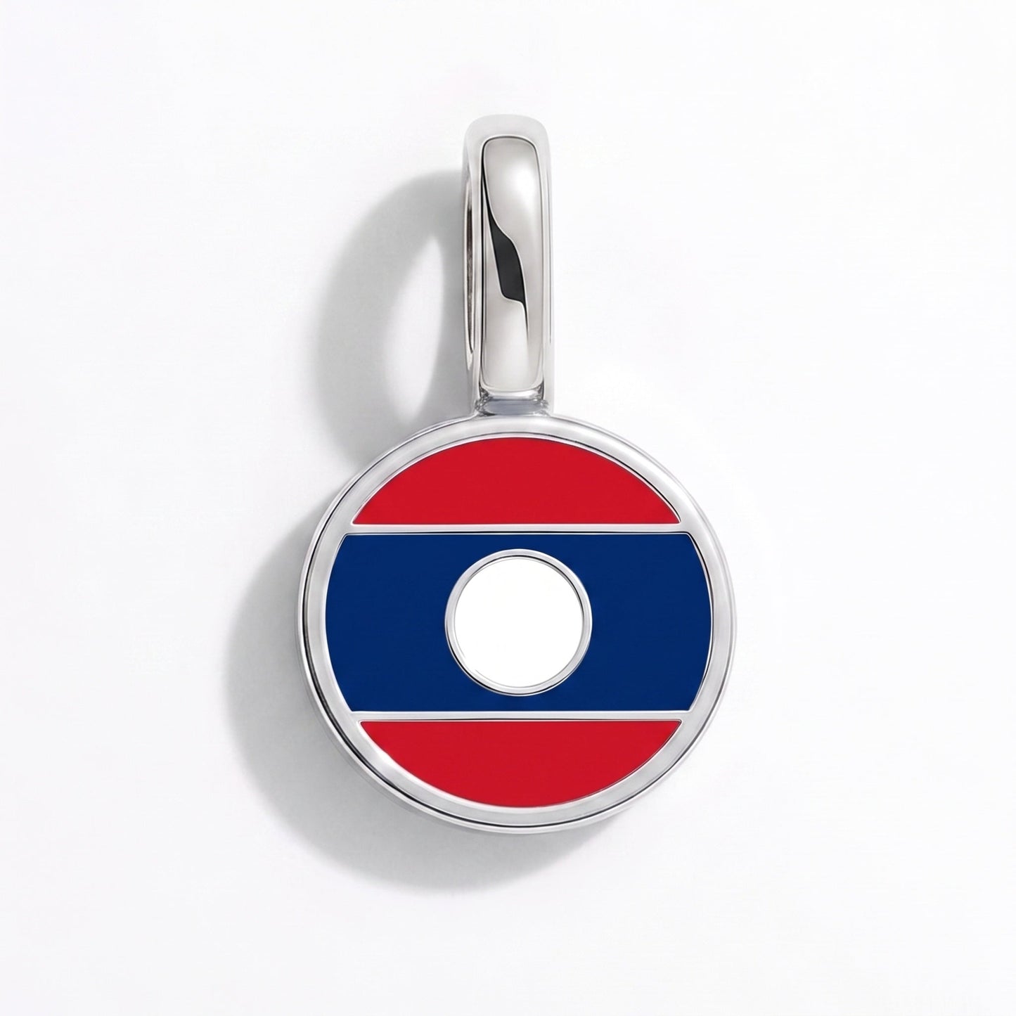 Flaggcharm Laos – rektangulär silver