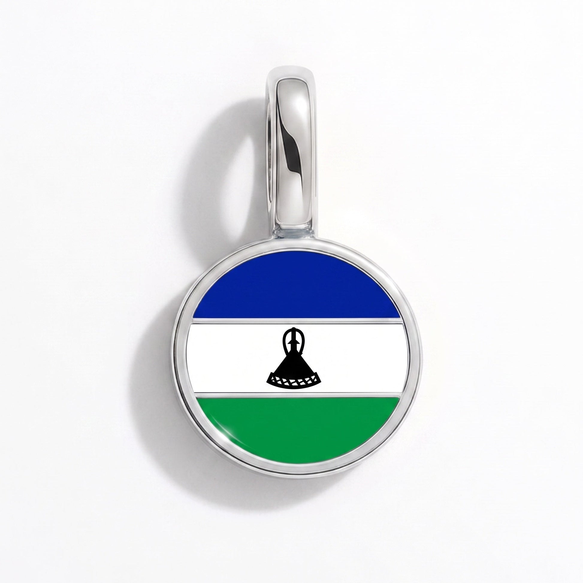 Flaggcharm Lesotho – rektangulär silver
