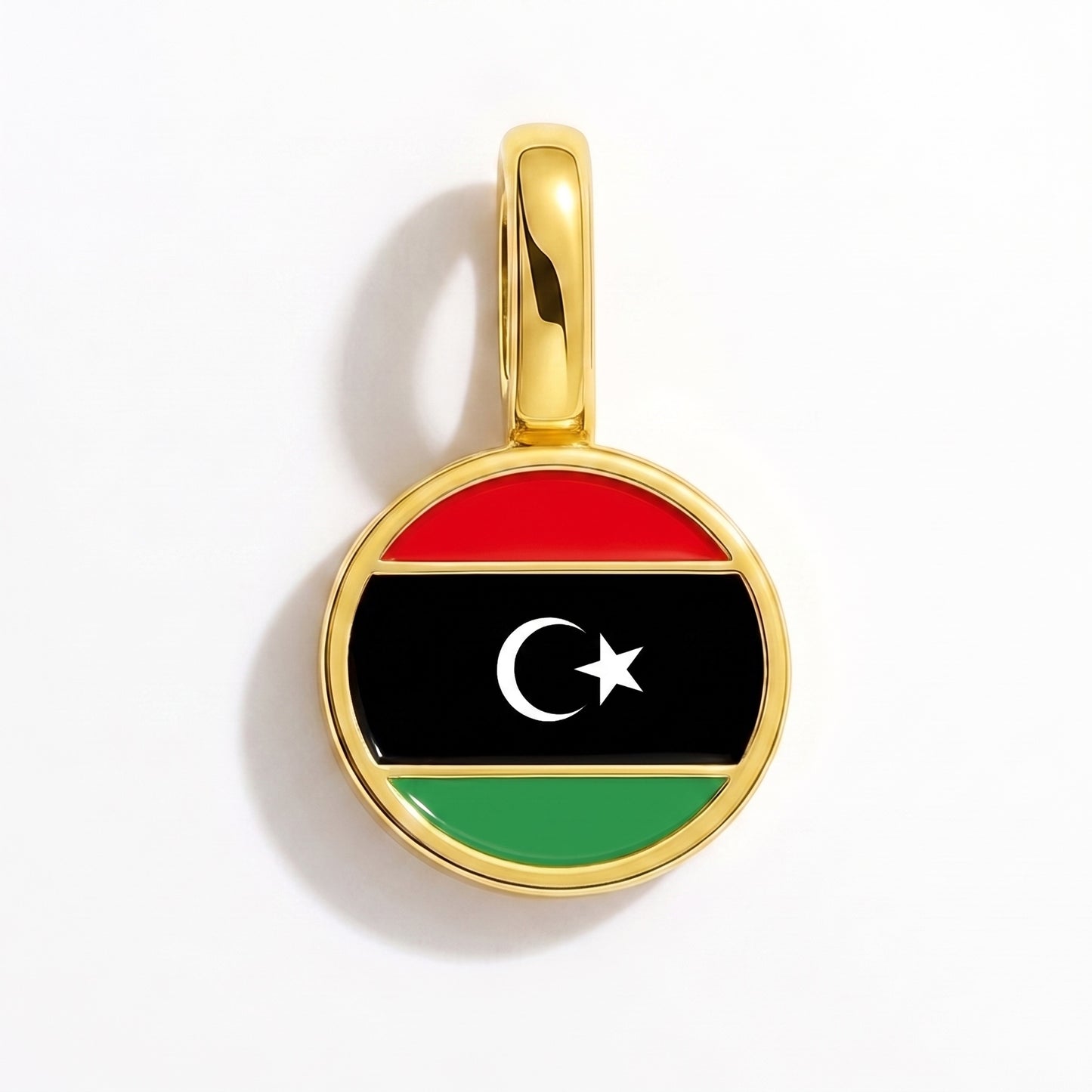 Flaggcharm Libyen – rund guld