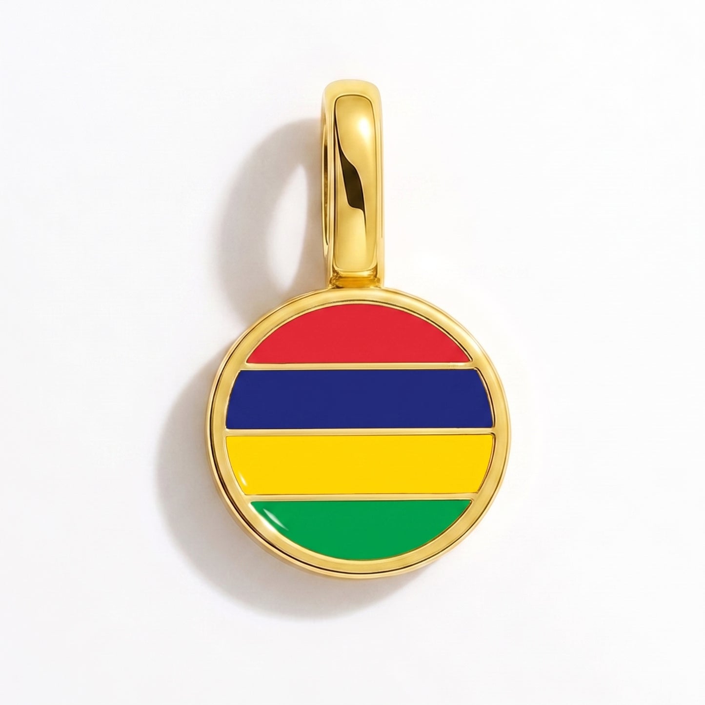 Flaggcharm Mauritius – rund guld