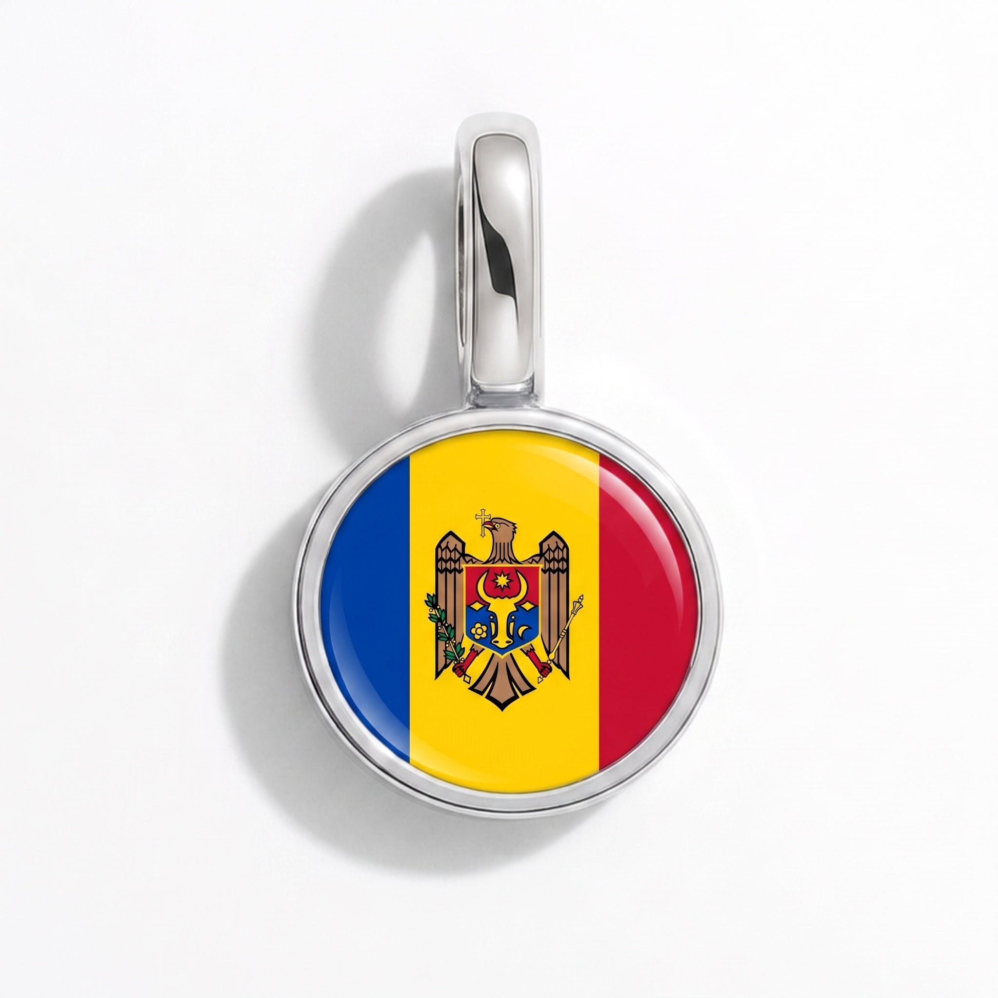 Flaggcharm Moldavien – rektangulär silver