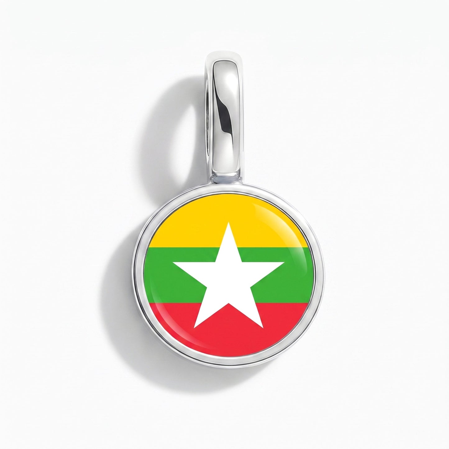 Flaggcharm Myanmar – rektangulär silver
