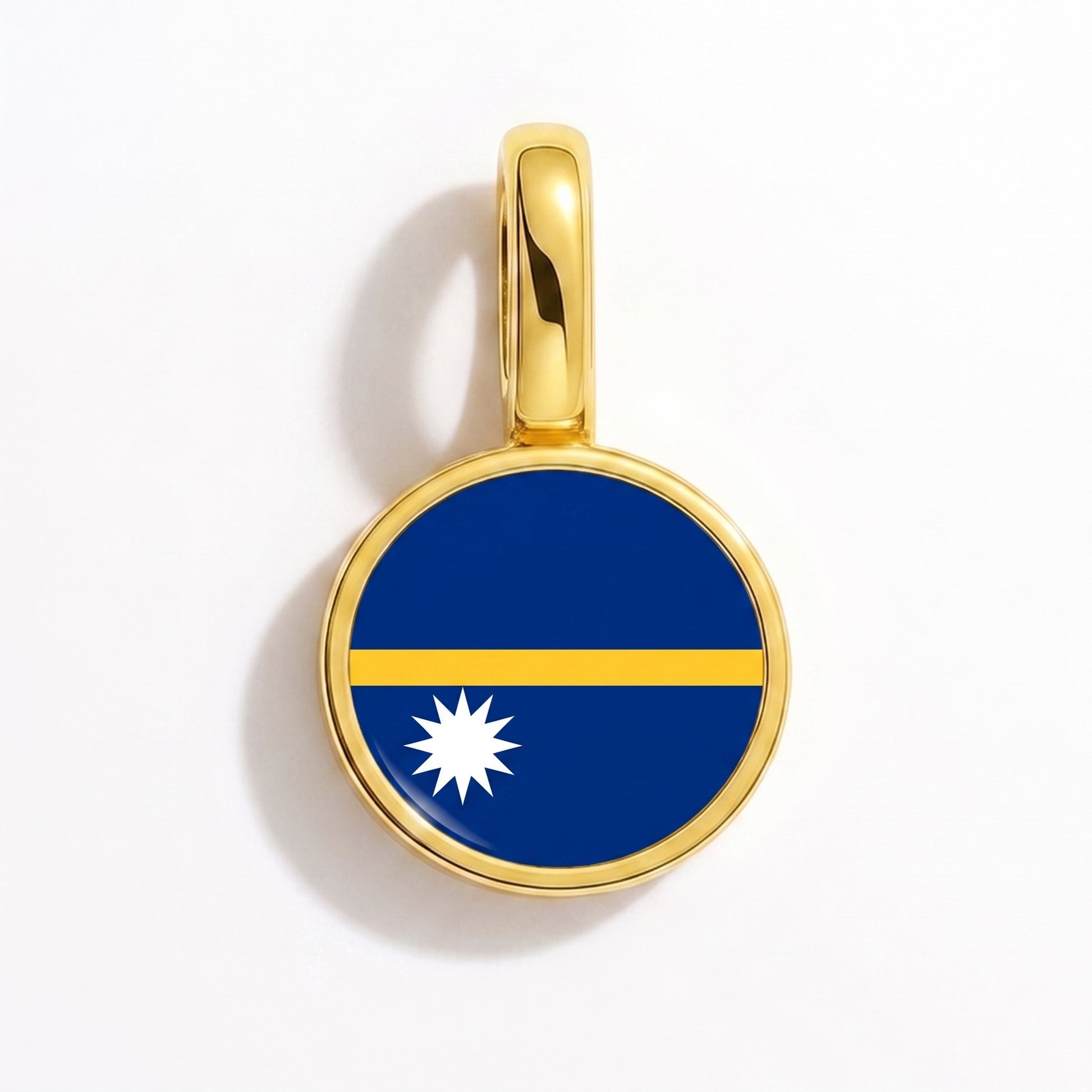 Flaggcharm Nauru – rund guld