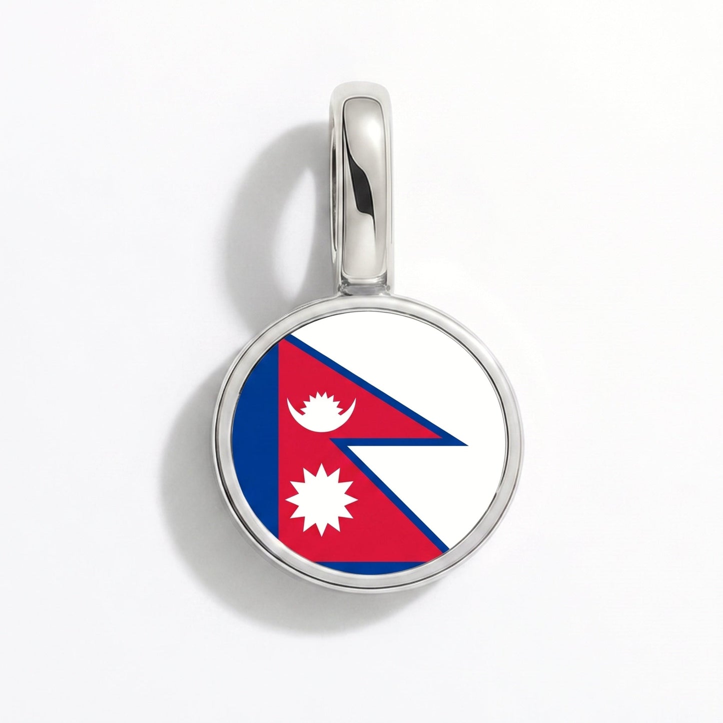 Flaggcharm Nepal – rektangulär silver