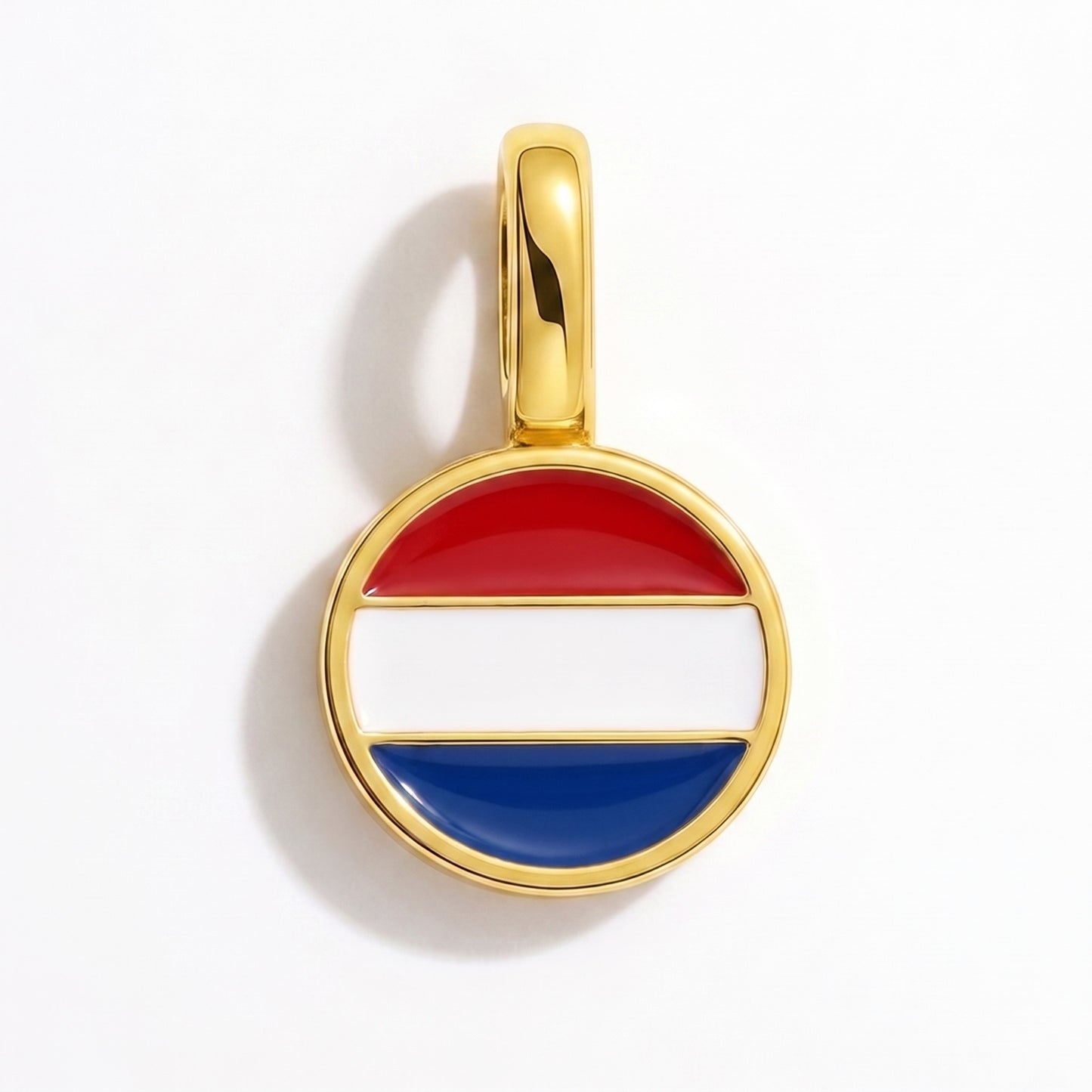 Flaggcharm Nederländerna – rund guld