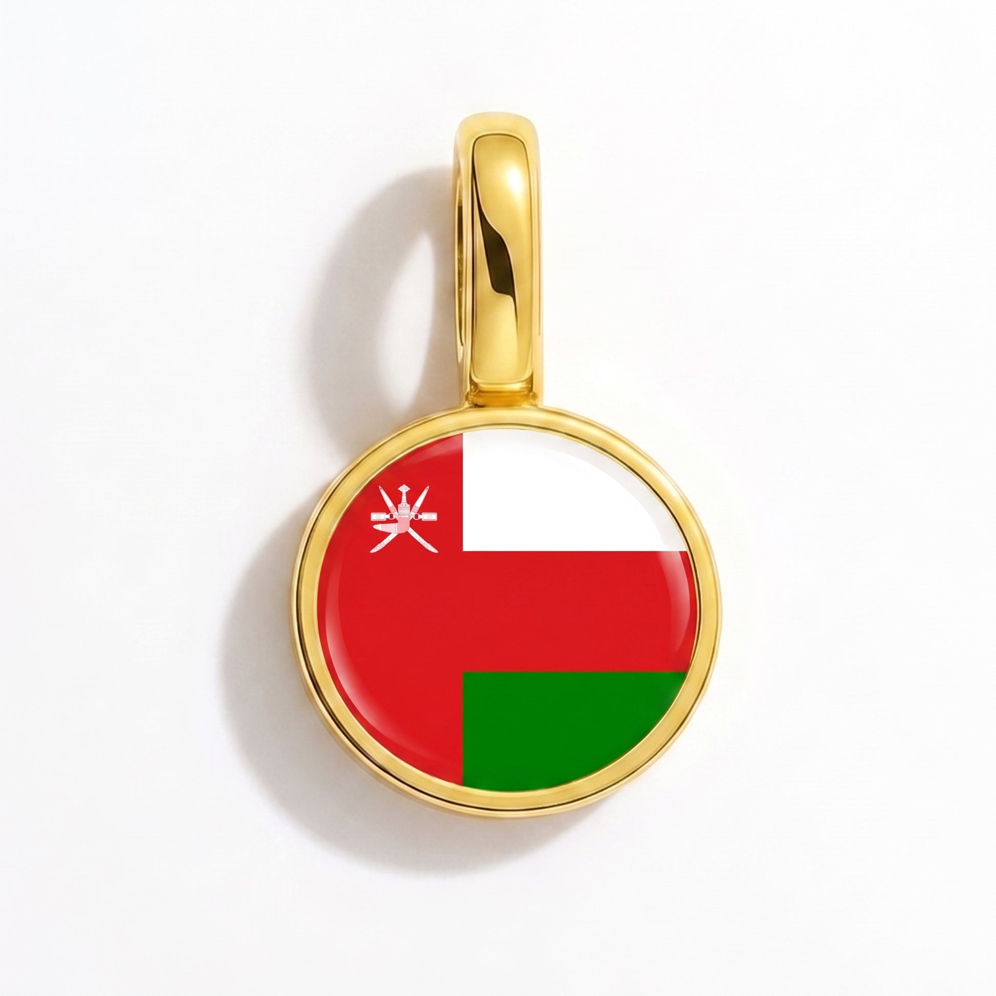 Flaggcharm Oman – rund guld