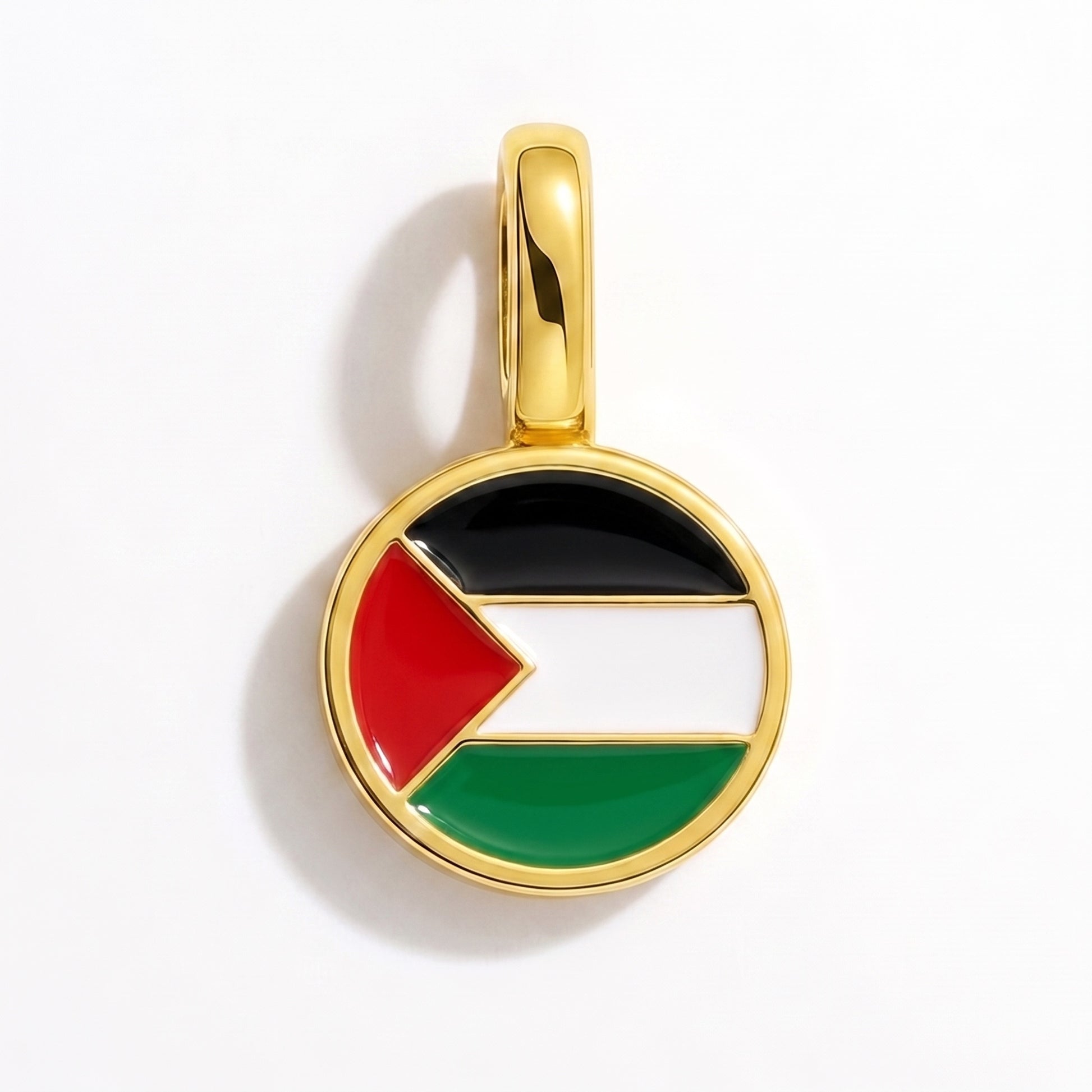 Flaggcharm Palestina – rund guld