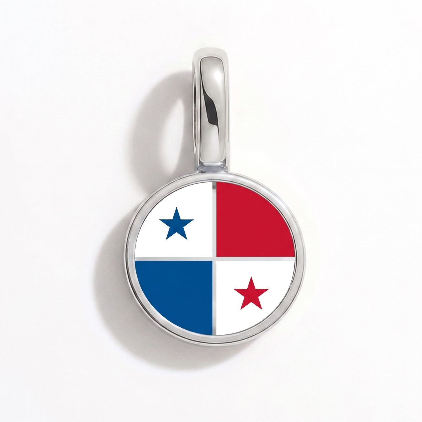 Flaggcharm Panama – rund silver