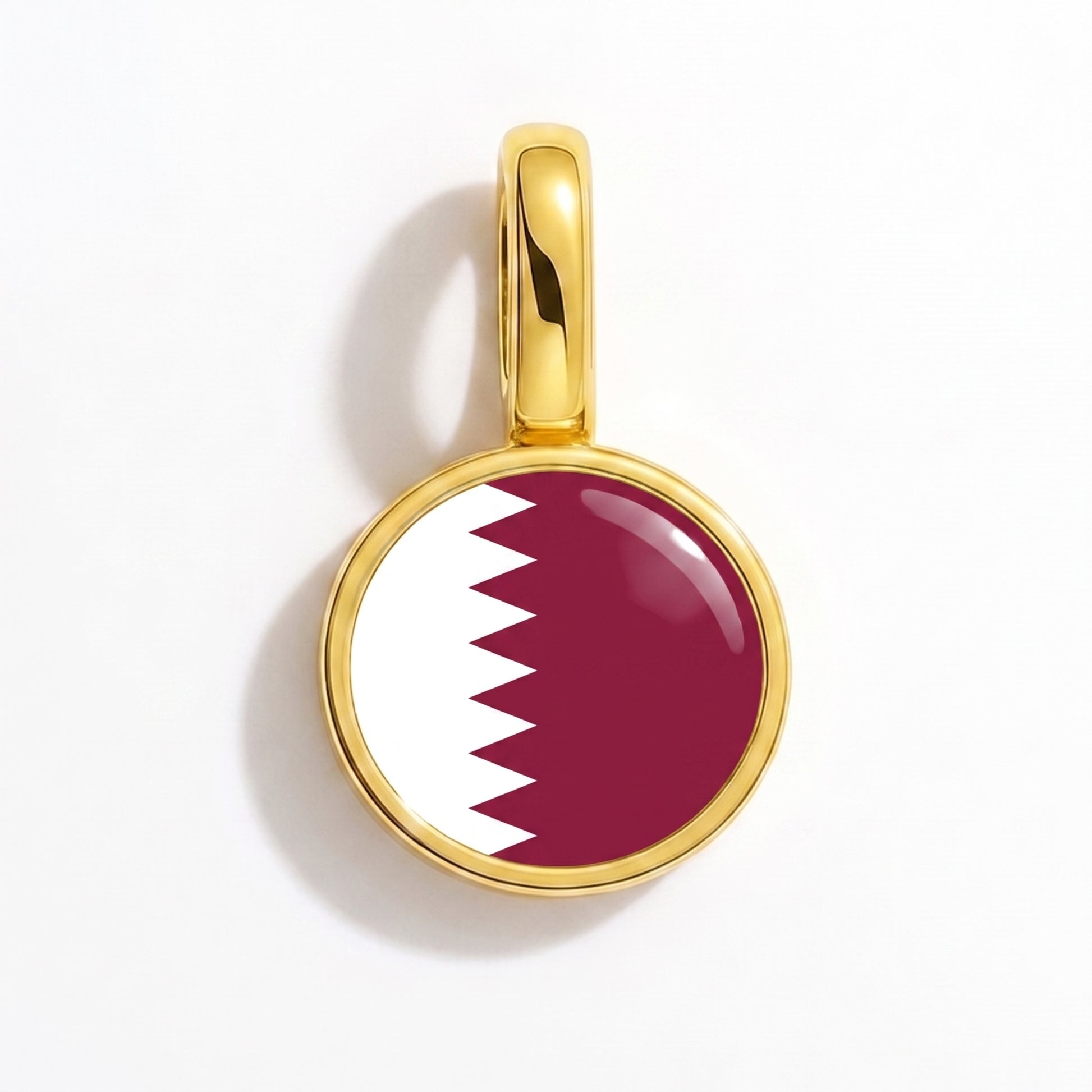 Flaggcharm Qatar – rund guld