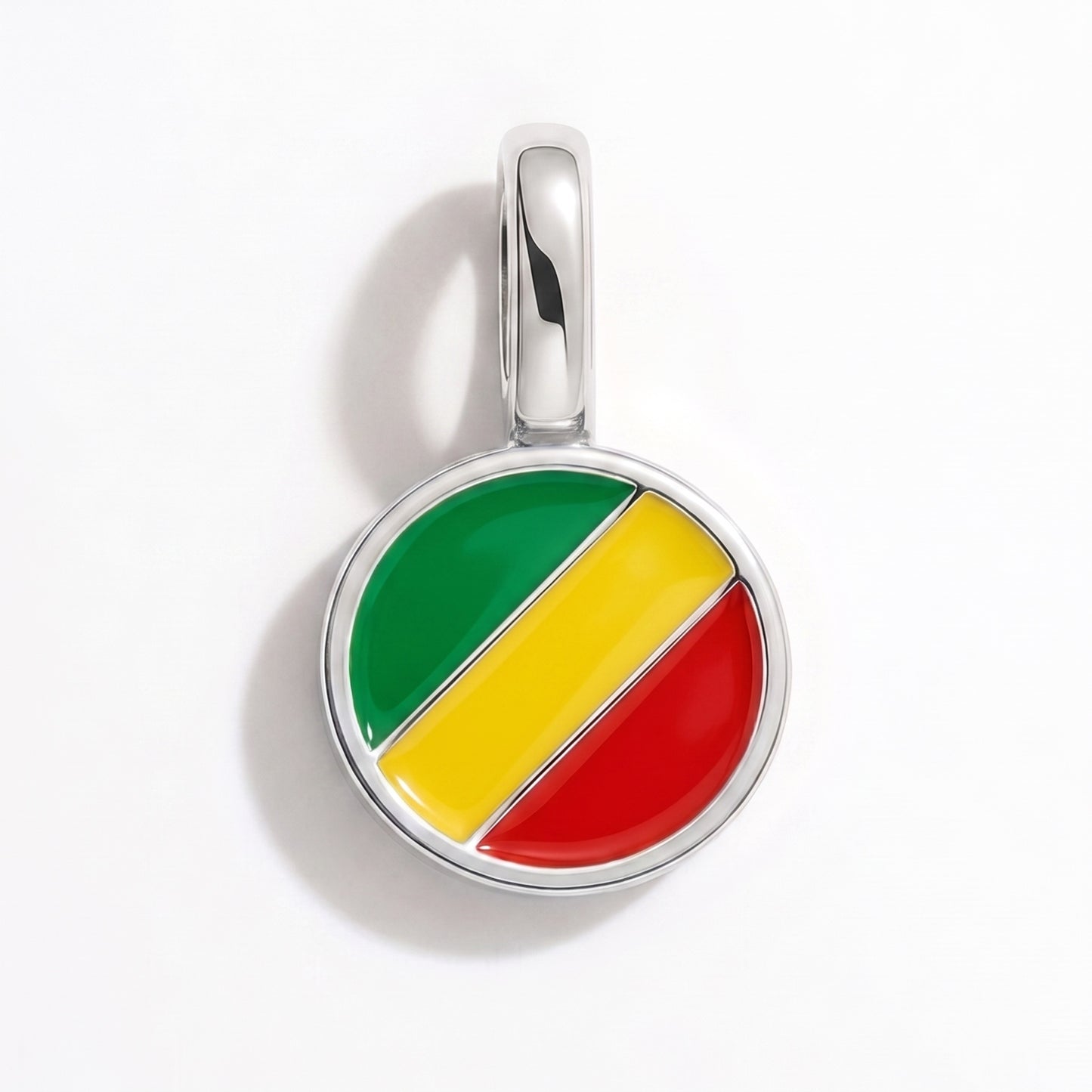 Flaggcharm Republiken Kongo – rund silver