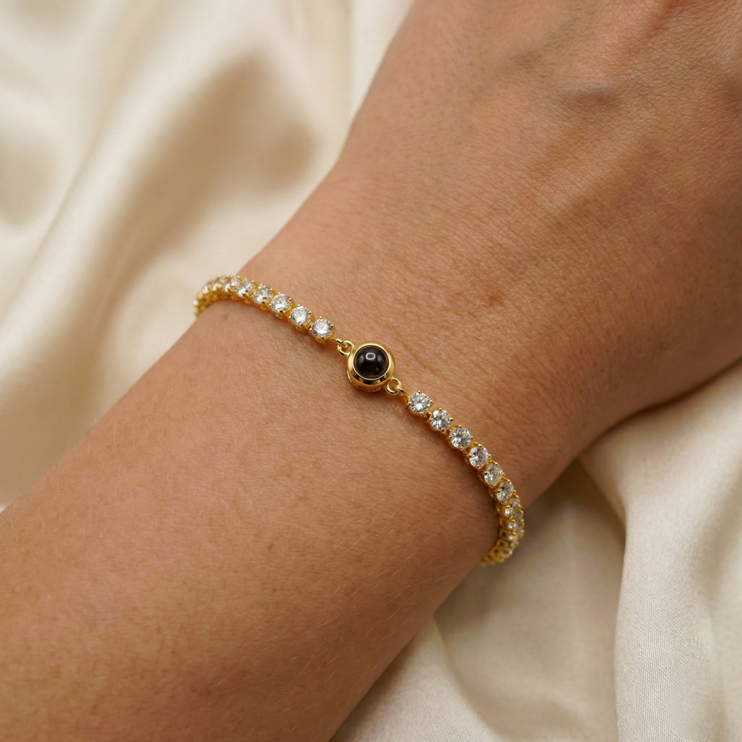 Foto armband med ditt eget foto - Tennis Zirconia