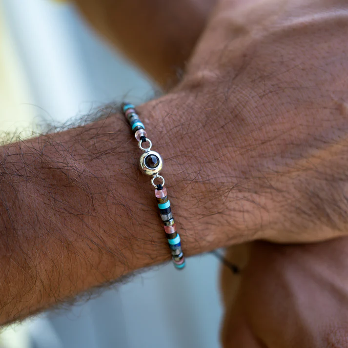 Fotoarmband med din bild - Heishi Ädelsten