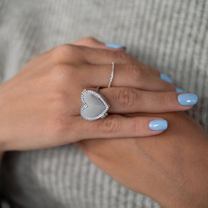 Medallion ring med foto - Hjärta