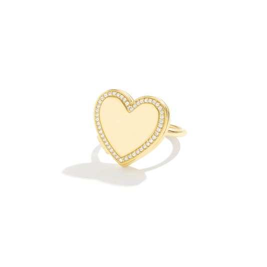 Medallion ring med foto - Hjärta