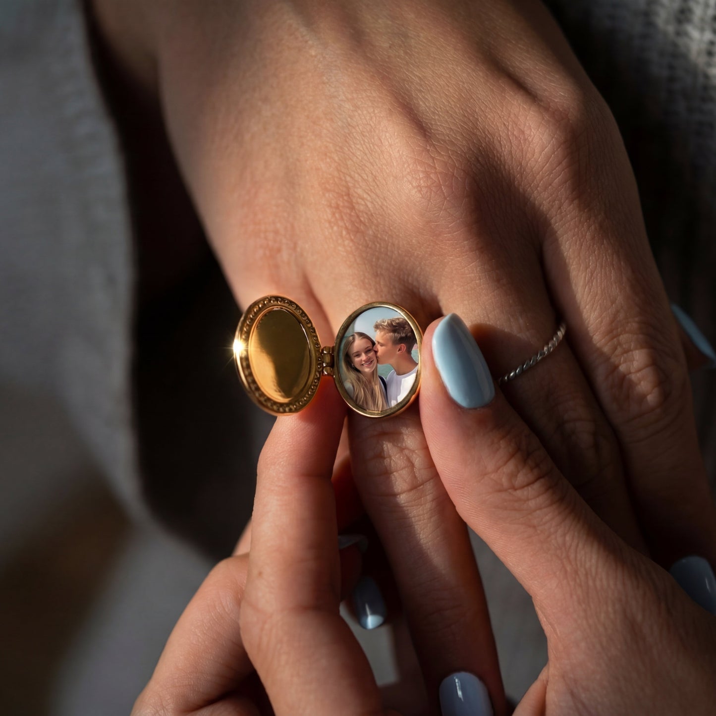 Medallion ring med foto - Oval