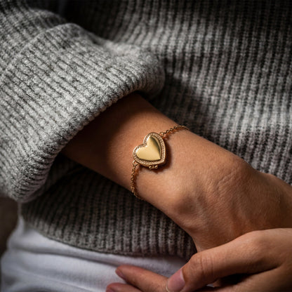 Medallion armband med foto - Hjärta