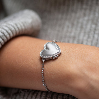 Medallion armband med foto - Hjärta