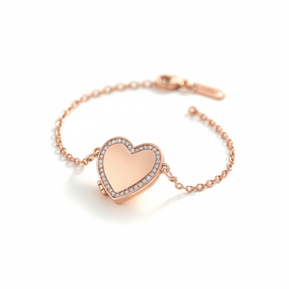 Medallion armband med foto - Hjärta