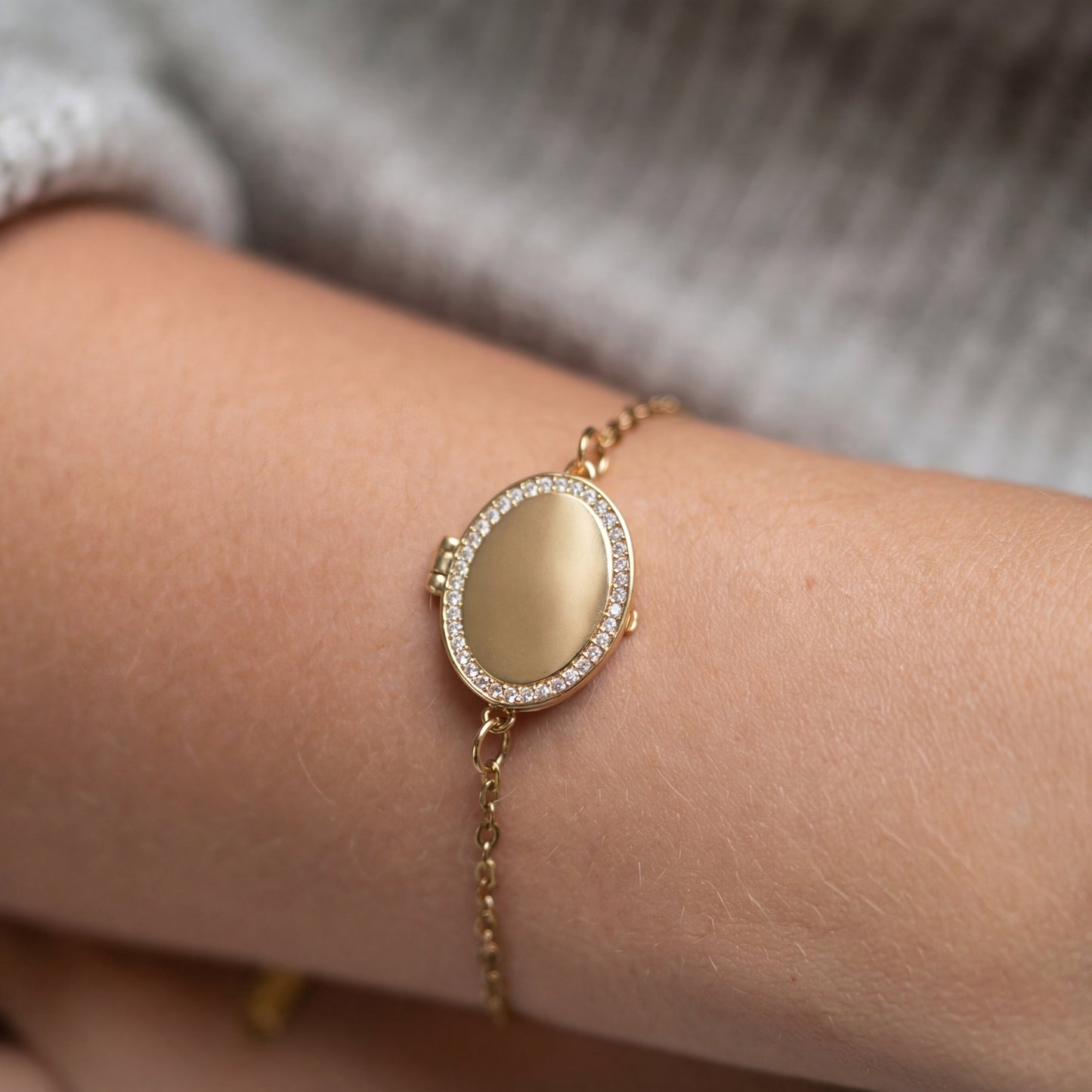 Medallion armband med foto - Oval