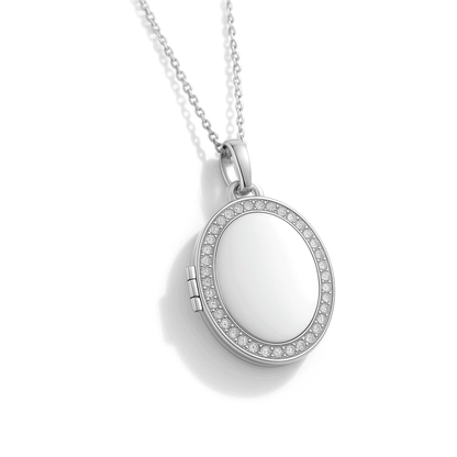 Medallion halsband med foto - Oval