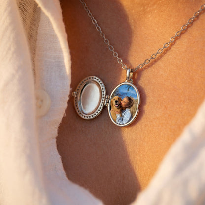 Medallion halsband med foto - Oval