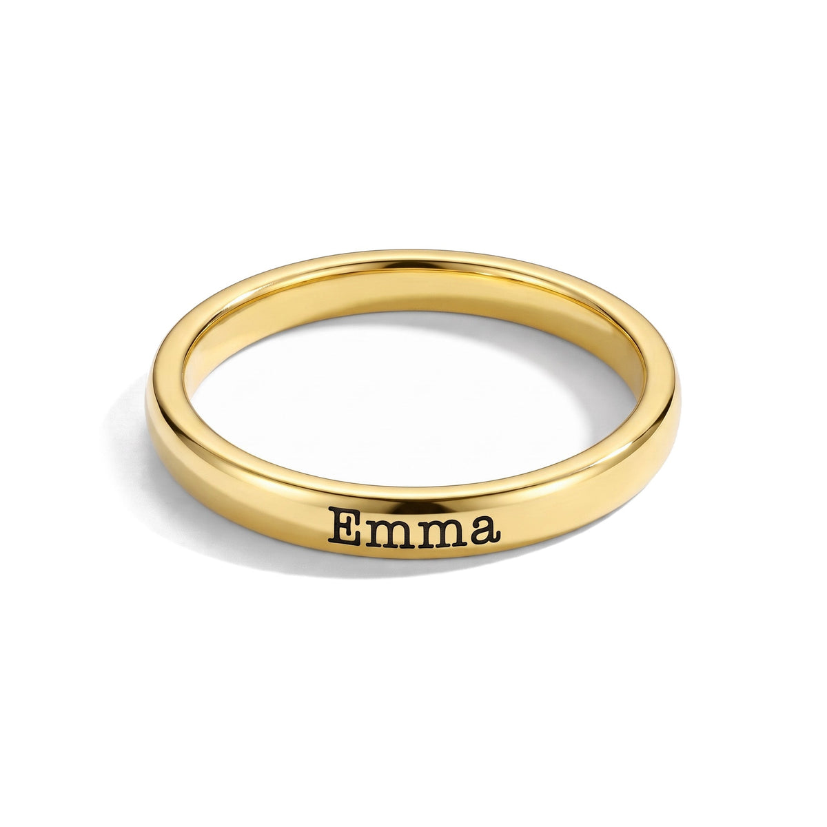 Tunn stapelbar namnring – guld – 1 ring