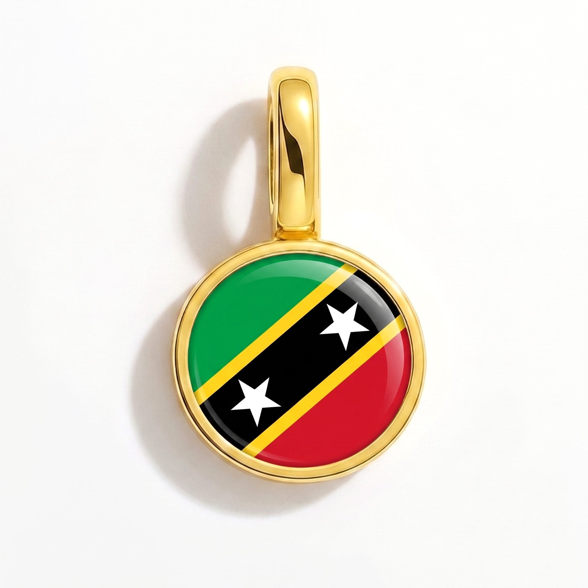 Flaggcharm Saint Kitts och Nevis – rektangulär guld