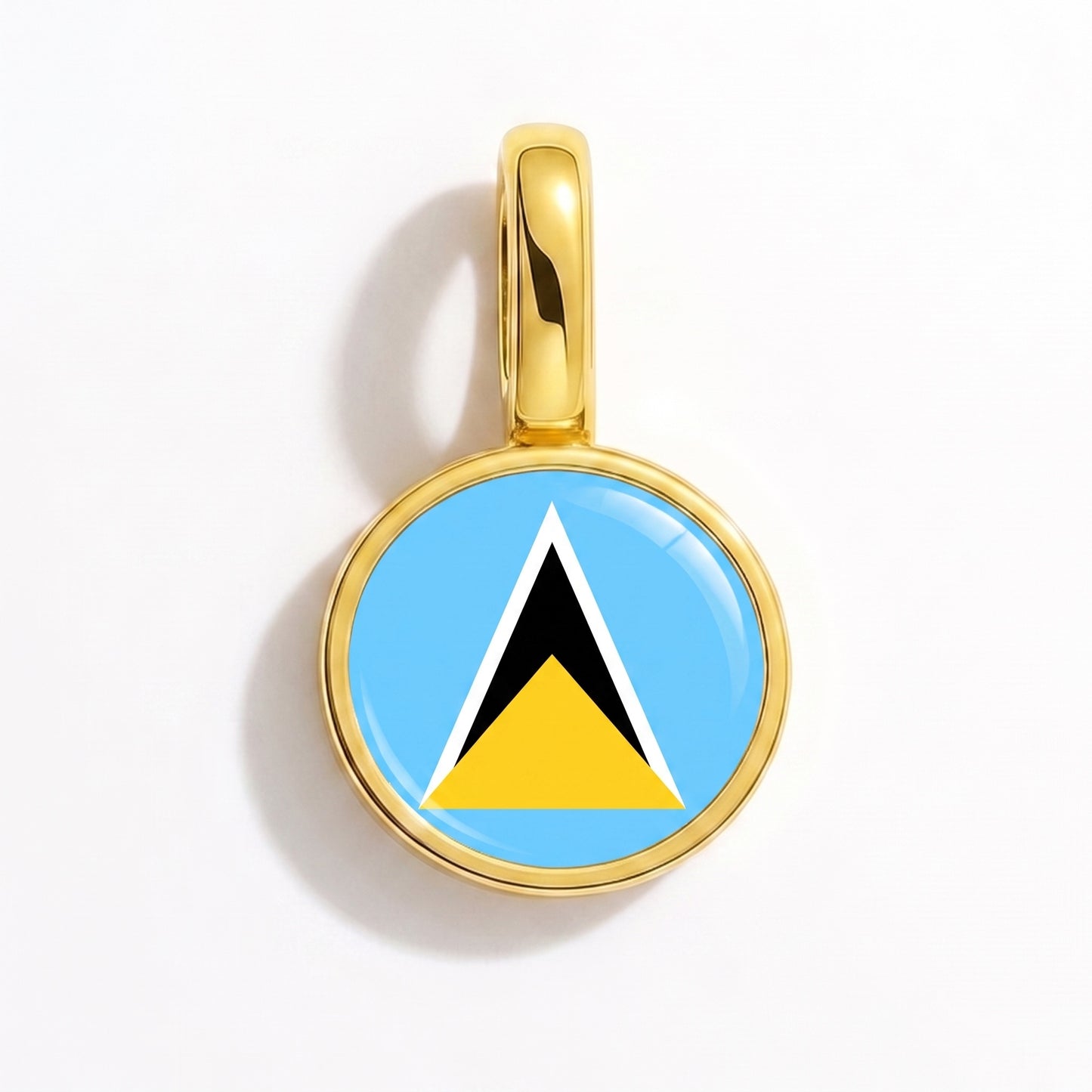 Flaggcharm Saint Lucia – rund guld