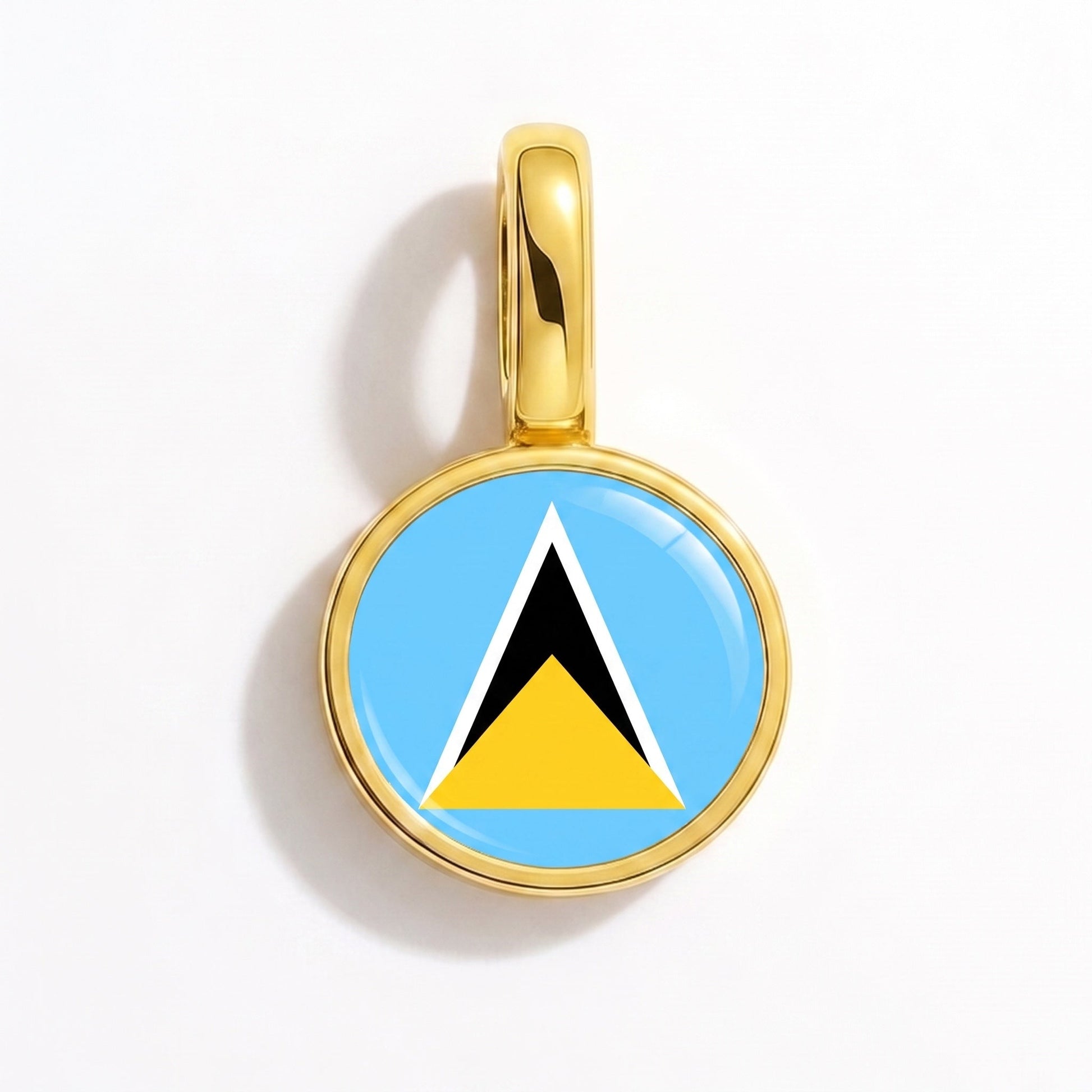 Flaggcharm Saint Lucia – rektangulär guld