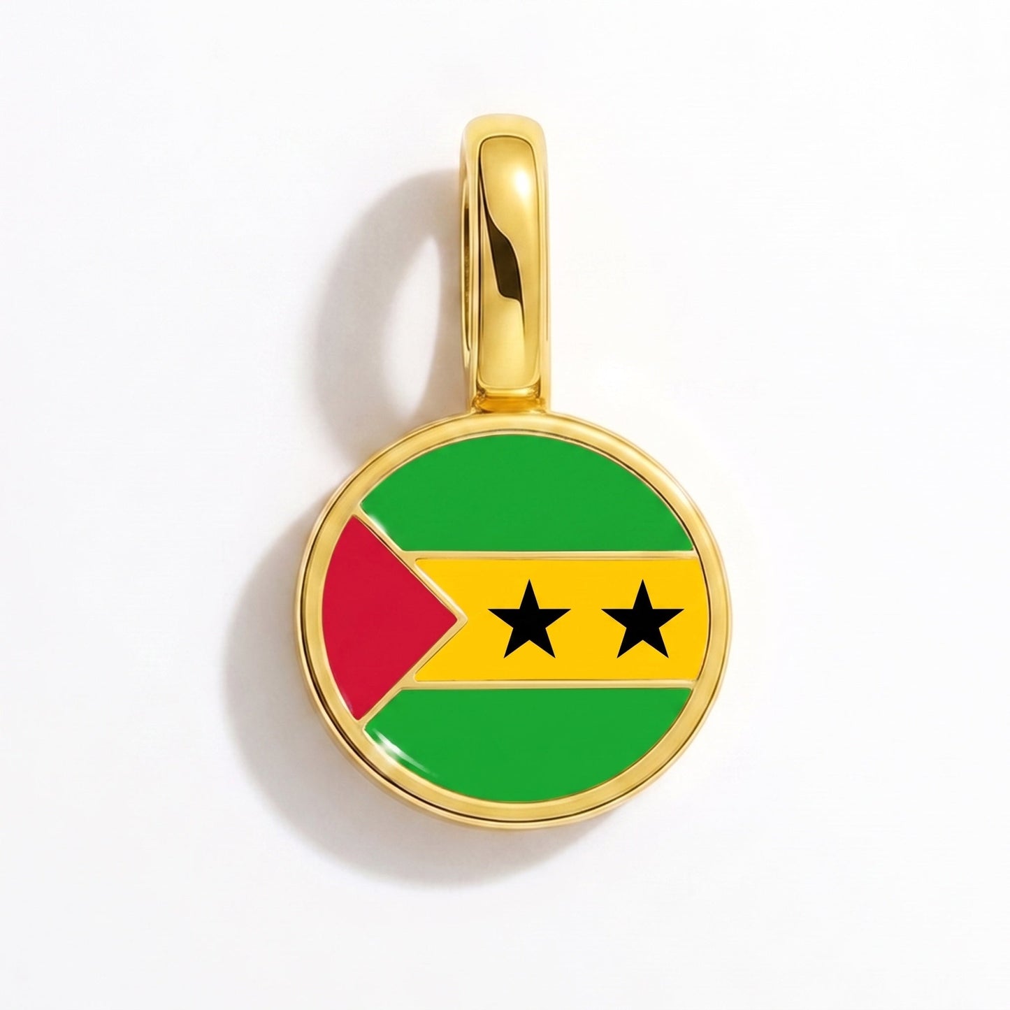Flaggcharm São Tomé och Príncipe – rektangulär guld