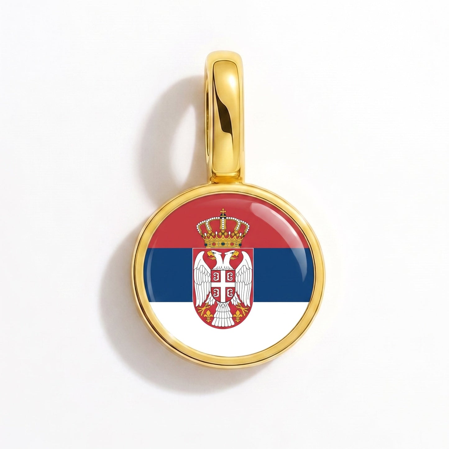 Flaggcharm Serbien – rektangulär guld