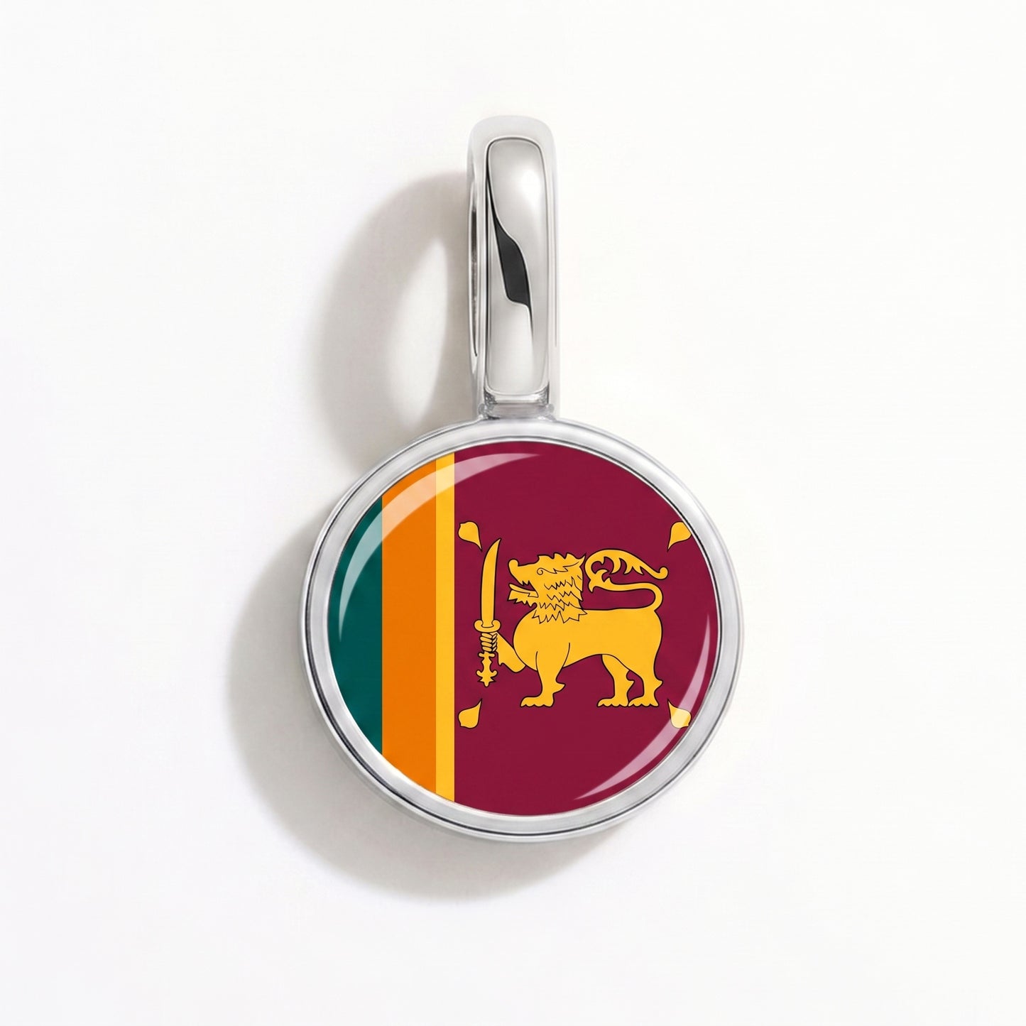 Flaggcharm Sri Lanka – rund silver