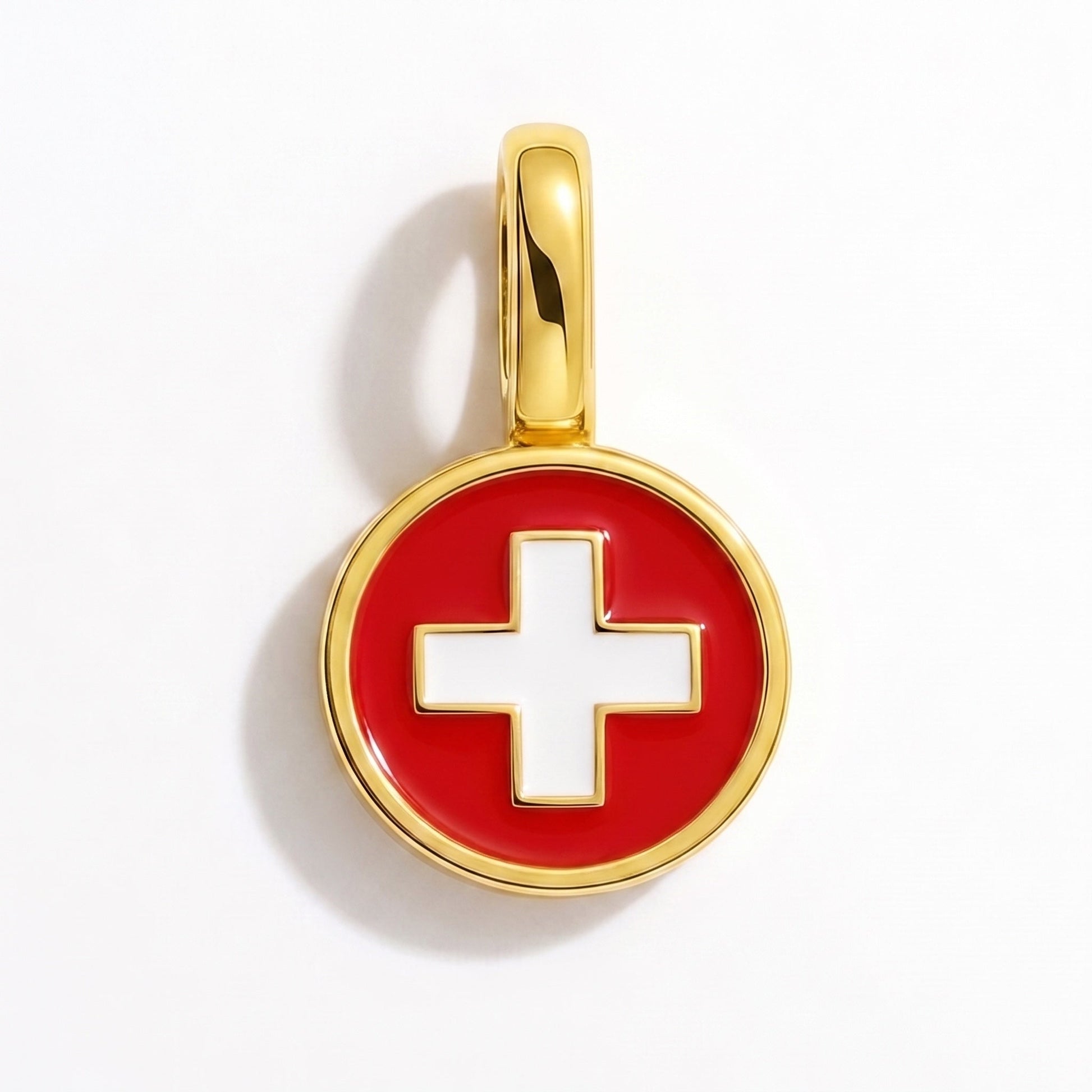 Flaggcharm Schweiz – rektangulär guld