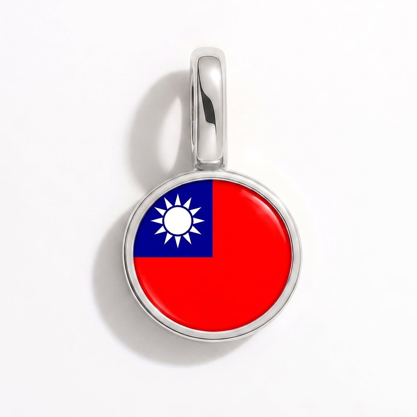 Flaggcharm Taiwan – rektangulär silver