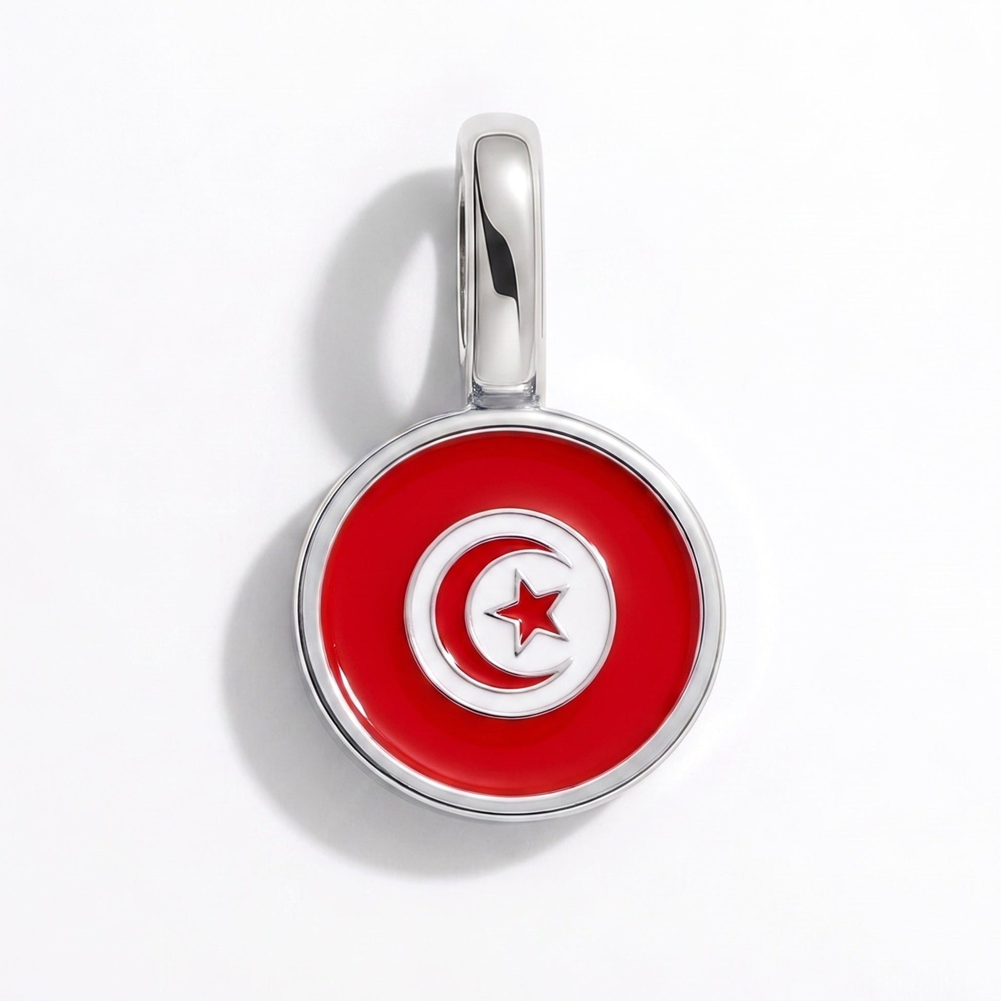 Flaggcharm Tunisien – rektangulär silver