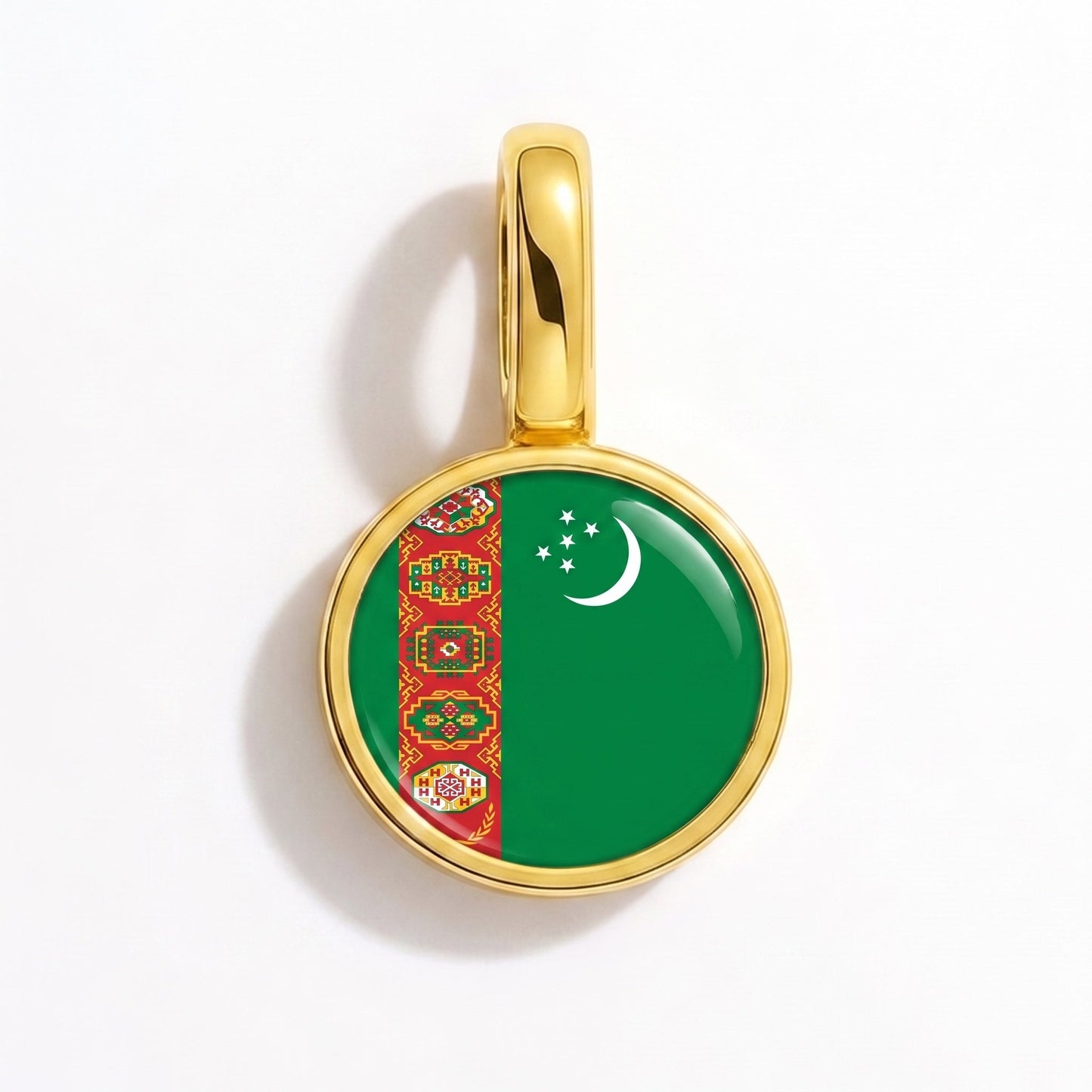 Flaggcharm Turkmenistan – rektangulär guld
